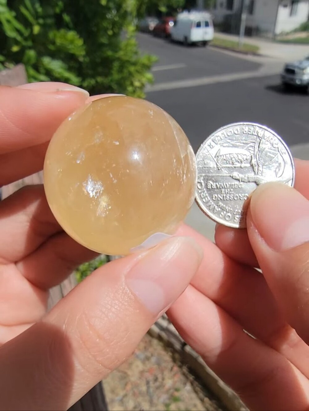 (#4) NEW 32MM OPTICAL CALCITE SPHERE